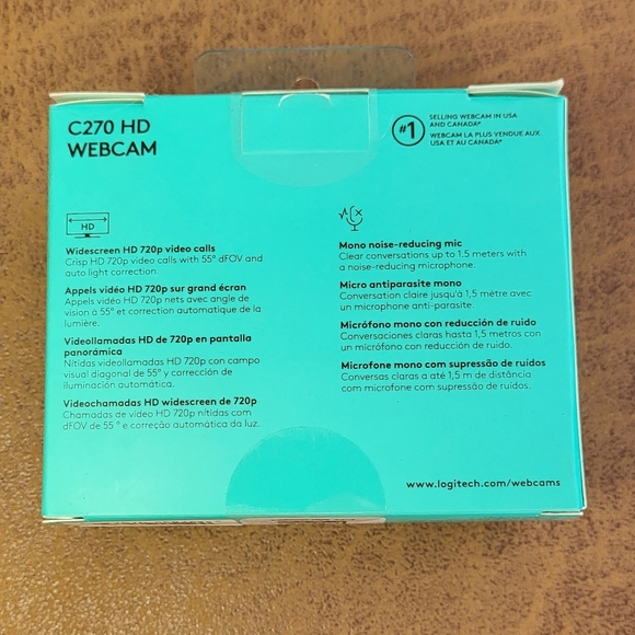 Brand New • Logitech • C270 • HD 720p/30 fps Webcam • Noise Reducing • Mic - Picture 6 of 9